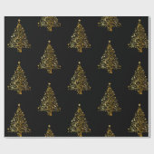 Goldweihnachtsbaum Geschenkpapier (Flach)