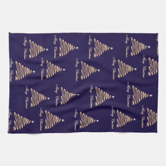 Goldweihnachtsbaum Geschirrtuch (Horizontal)