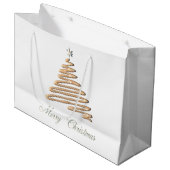 Goldweihnachtsbaum Große Geschenktüte (Vorderseite Schrägansicht)
