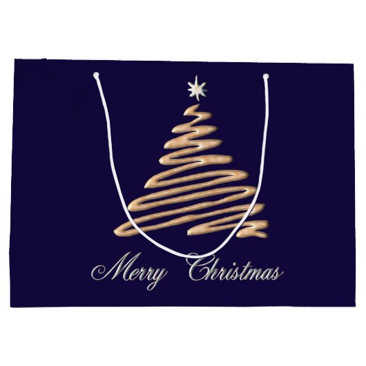 Goldweihnachtsbaum Große Geschenktüte (Rückseite)