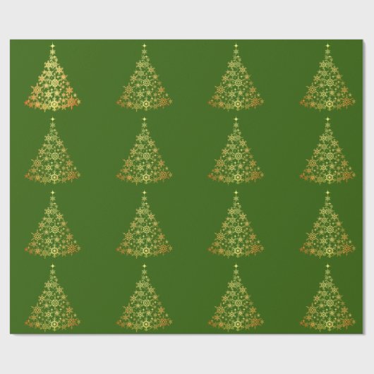 Goldweihnachtsbaum-Grünpapier Geschenkpapier (Flach)