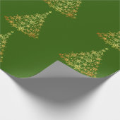 Goldweihnachtsbaum-Grünpapier Geschenkpapier (Ecke)