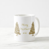 Goldweihnachtsbaum-Kaffee-Tasse Kaffeetasse (VorderseiteRechts)