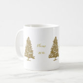 Goldweihnachtsbaum-Kaffee-Tasse Kaffeetasse (Vorderseite Links)