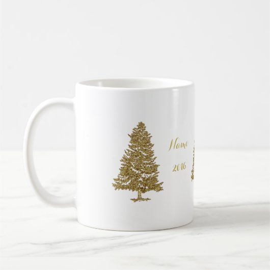 Goldweihnachtsbaum-Kaffee-Tasse Kaffeetasse (Links)