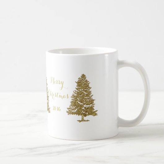 Goldweihnachtsbaum-Kaffee-Tasse Kaffeetasse (Rechts)