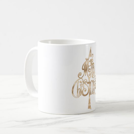 Goldweihnachtsbaum Kaffeetasse (Vorderseite Links)