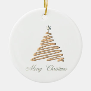 Goldweihnachtsbaum Keramik Ornament