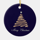 Goldweihnachtsbaum Keramik Ornament (Vorne)