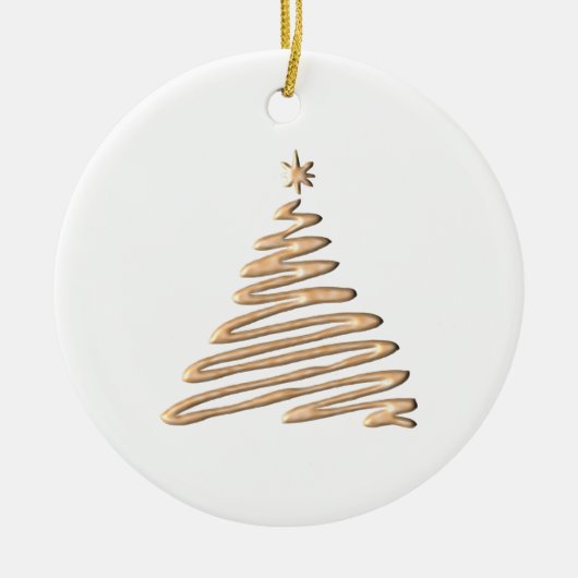 Goldweihnachtsbaum Keramik Ornament (Vorne)