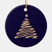 Goldweihnachtsbaum Keramik Ornament (Vorne)