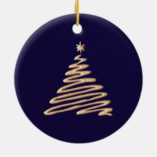 Goldweihnachtsbaum Keramik Ornament (Hinten)
