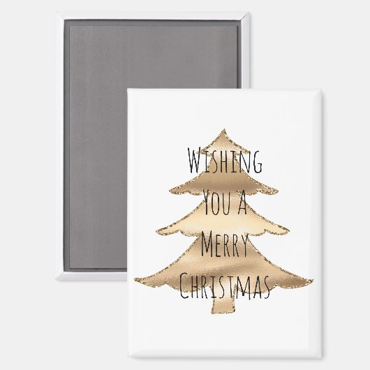 Goldweihnachtsbaum Magnet (Vorderseite/Rückseite)