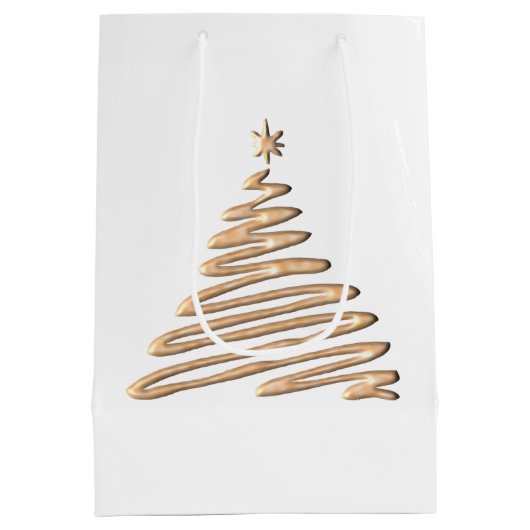 Goldweihnachtsbaum Mittlere Geschenktüte (Rückseite)