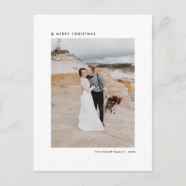 Goldweihnachtsbaum Modernes fröhliches Weihnachtsf Feiertagspostkarte