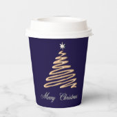 Goldweihnachtsbaum Pappbecher (Rückseite)