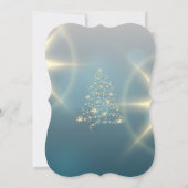 Goldweihnachtsbaum, Sterne, Bowweihnachtliches Par Einladung (Rückseite)