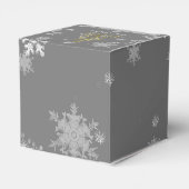 Goldweihnachtsbaum und Schneeflocken Gefälligkeits Geschenkschachtel (Rückseite)