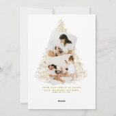 Goldweihnachtsbaum Zwei Foto 2022 Feiertagskarte (Rückseite)