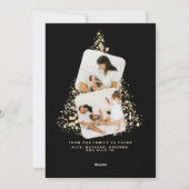 Goldweihnachtsbaum Zwei Foto 2022 Feiertagskarte (Rückseite)