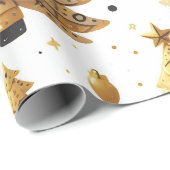 Goldweihnachtsbäume Geschenkpapier (Rolleneckpunkt)