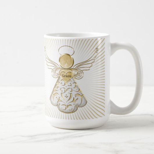 Goldweihnachtsengel von AnmutSunrays Kaffeetasse (Rechts)