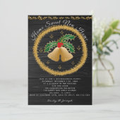 Goldweihnachtsjingle Bell Wraith für die Haushalts Einladung (Stehend Vorderseite)