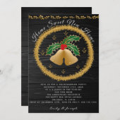 Goldweihnachtsjingle Bell Wraith für die Haushalts Einladung (Vorne/Hinten)