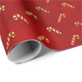 Goldweihnachtskaninchen auf Rot Geschenkpapier (Rolleneckpunkt)