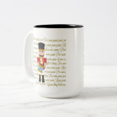 Goldweihnachtskleiner Schlagzeuger-Junge Zweifarbige Tasse (Vorderseite Links)
