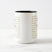 Goldweihnachtskleiner Schlagzeuger-Junge Zweifarbige Tasse (Mittel)