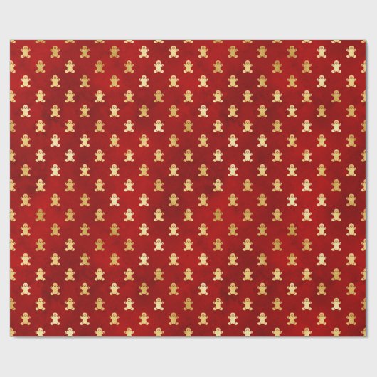 Goldweihnachtskuchen Männer auf Rot Geschenkpapier (Flach)
