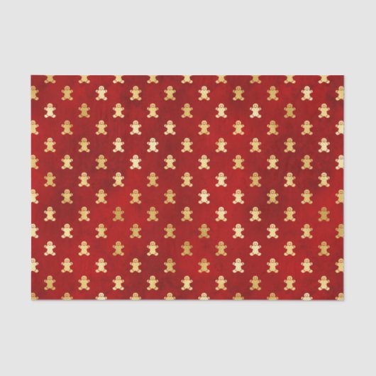 Goldweihnachtskuchen Männer auf Rot Seidenpapier (Vorderseite)