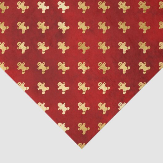 Goldweihnachtskuchen Männer auf Rot Seidenpapier (Ausschnitt)