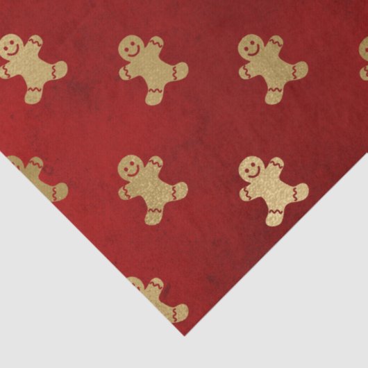 Goldweihnachtsmann auf Red Decoupage Seidenpapier (Detail)