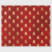 Goldweihnachtsmann auf Rotwein Geschenkpapier (Flach)