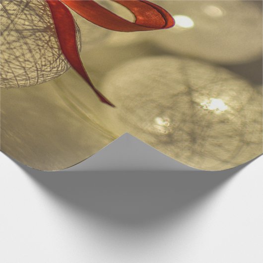 Goldweihnachtssäcke, String-Lichter, Red Bow Holid Geschenkpapier (Ecke)