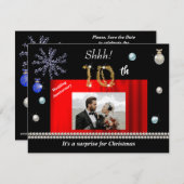Goldweihnachtsüberraschung 10. Hochzeitstag Einladung (Vorne/Hinten)