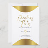 Goldweihnachttypografie Dinner Party laden Einladung (Vorderseite)