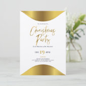 Goldweihnachttypografie Dinner Party laden Einladung (Stehend Vorderseite)