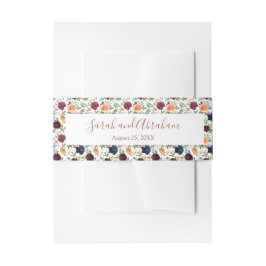 Goldwein-Burgund-Navy-Blumenzehen Einladungsbanderole