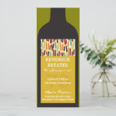 Goldwein-Flaschen-Party Einladung (Stehend Vorderseite)