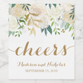 Goldweinetiketten und weiße Blume Weinetikett (Einzelnes Label)