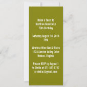 Goldweinflasche Party Einladung (Rückseite)