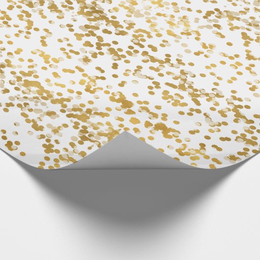 GoldweißConfetti Geschenkpapier (Ecke)
