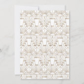 Goldweiße Art Deco Gatsby 20er Jahre Style Wedding Einladung (Rückseite)
