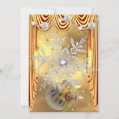 Goldweiße Baubles Weihnachtsfeier Einladung (Rückseite)