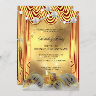 Goldweiße Baubles Weihnachtsfeier Einladung