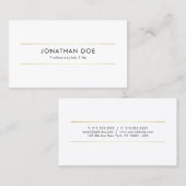 Goldweiße Beruflich Moderne Elegante Visitenkarte (Vorne/Hinten)