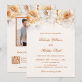 Goldweiße Blume Einladung (Vorne/Hinten)